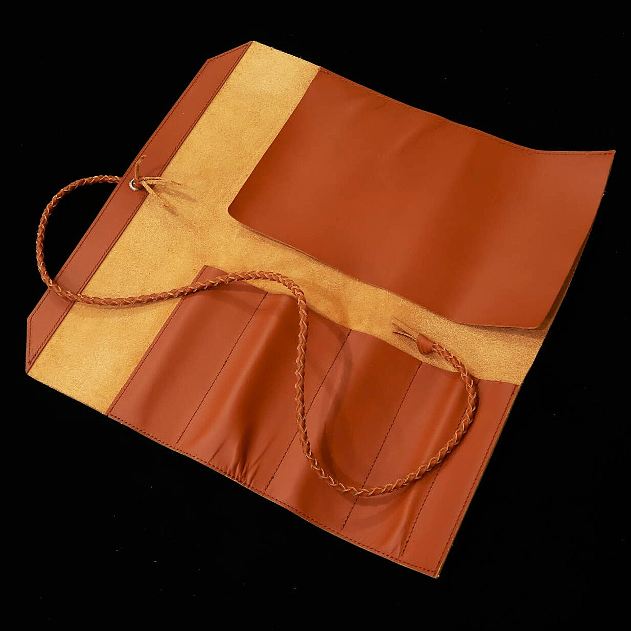 YOKU leatherworks　レザーナイフロール ブラウン　