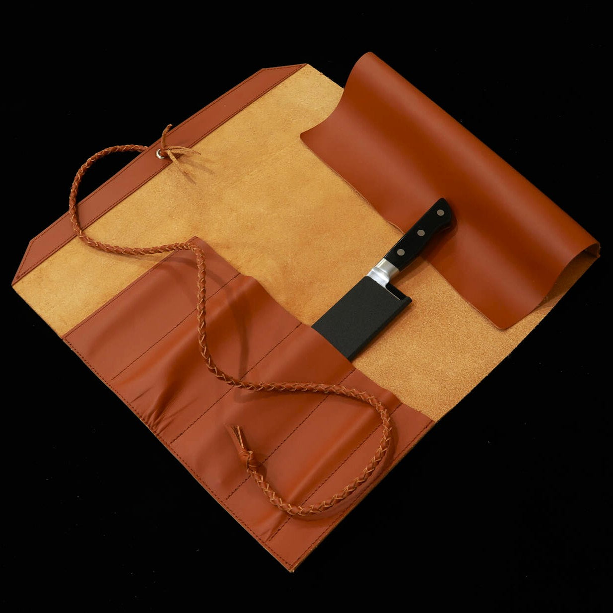YOKU leatherworks　レザーナイフロール ブラウン　