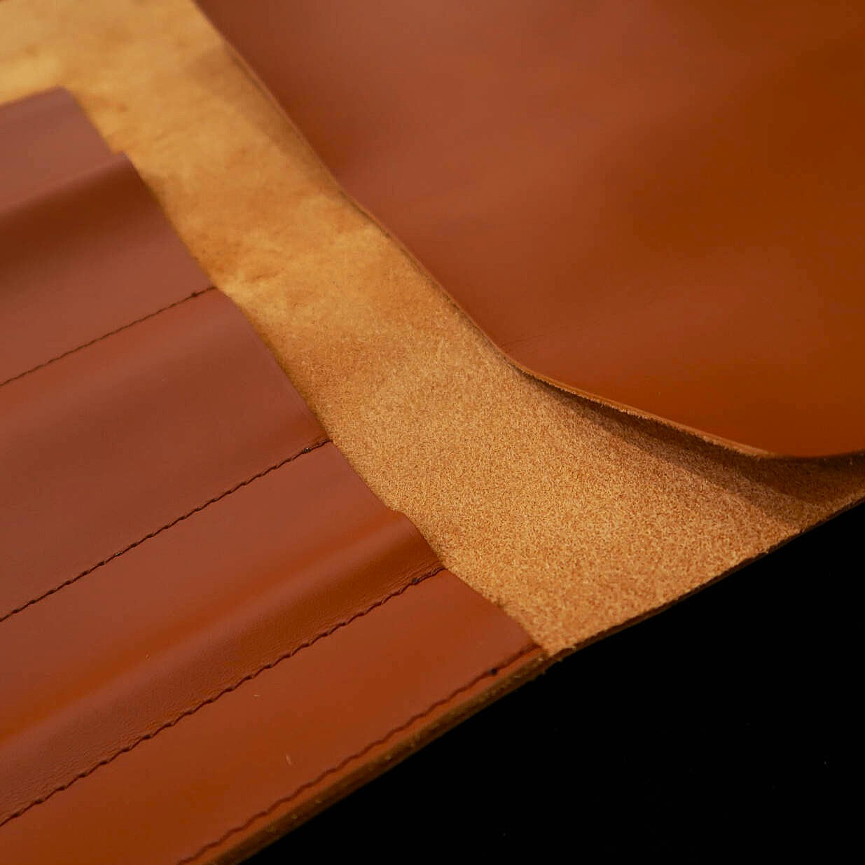 YOKU leatherworks　レザーナイフロール ブラウン　