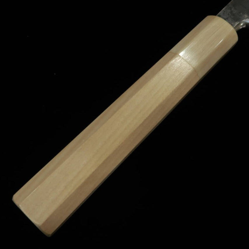 MIURA Itadaki Tanaka Yoshikazu Yanagiba tipo kiritsuke acero blanco nº 2 acabado negro mango octogonal de magnolia y cuerno de búfalo blanco (270/300 mm)