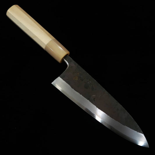 三浦頂MIURA Itadaki 出刃 白紙二号 黒打 朴八角柄（150/165mm）