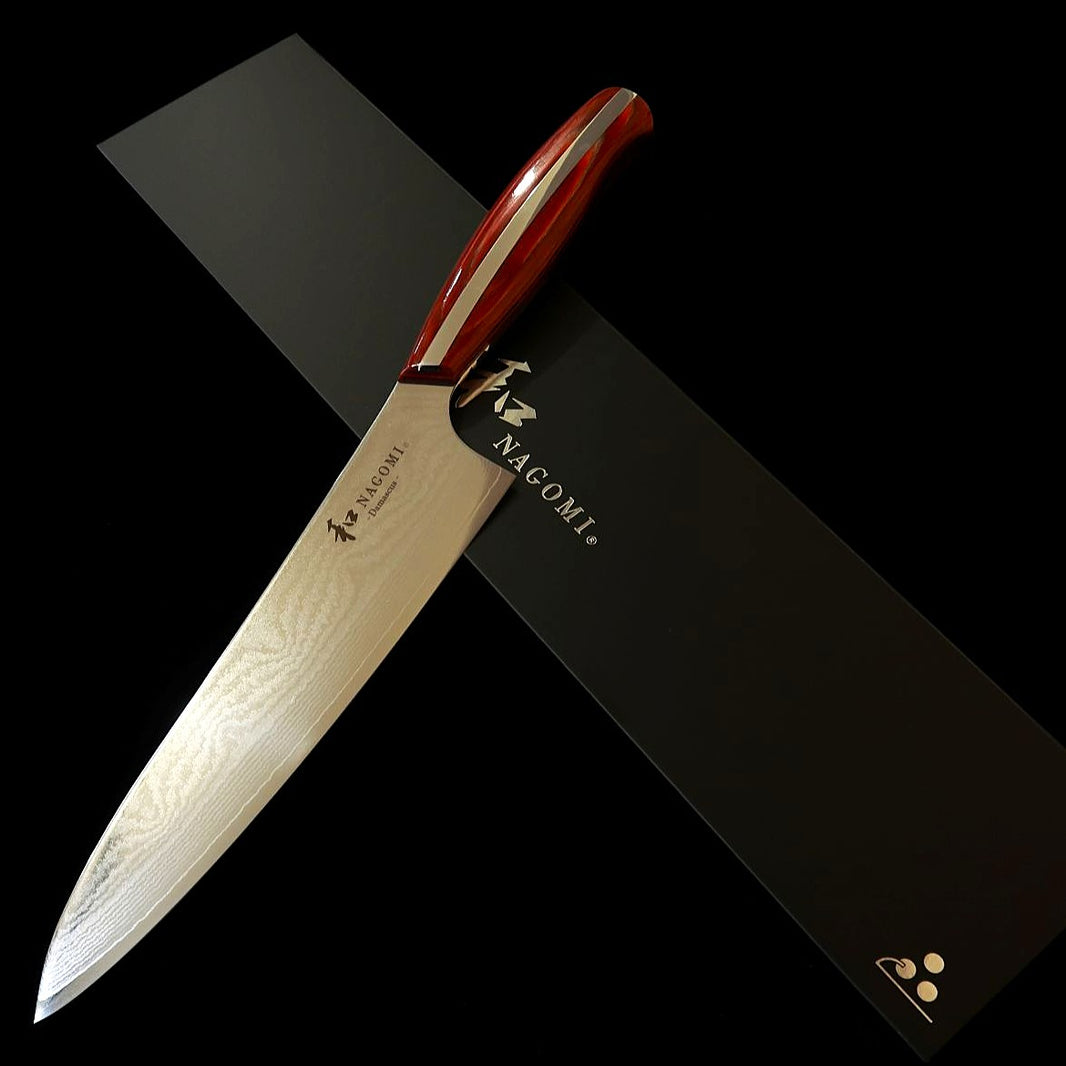 NAGOMI Wa Gyuto Damascus Red Handle (210mm)