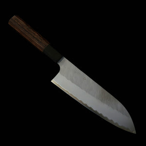 二唐刃物鍛造所 NIGARA 三徳 青紙スーパー 鎚目 ウェンジ八角柄（180mm）