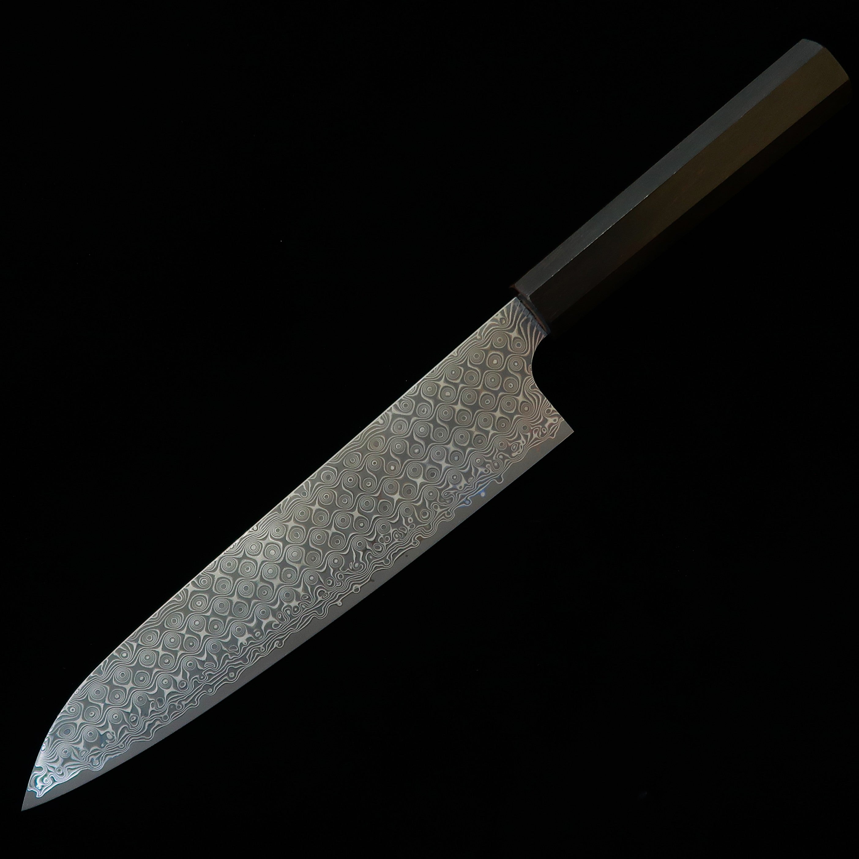 二唐刃物鍛造所 NIGARA 暗紋 牛刀 SG2 黒檀一体型八角柄（240mm
