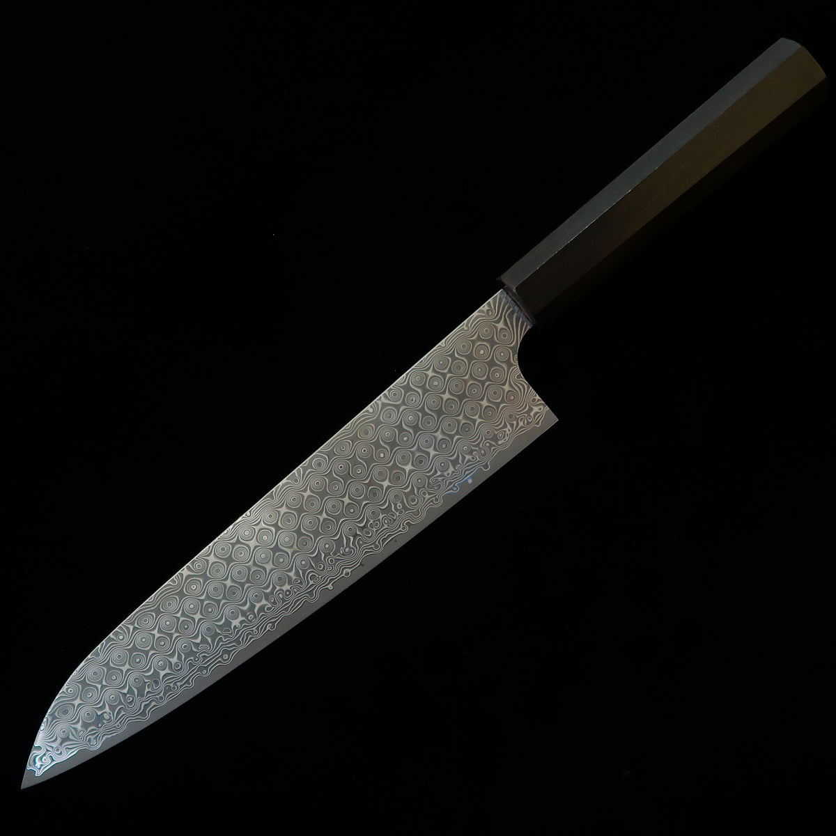 二唐刃物鍛造所 NIGARA 暗紋 牛刀 SG2 黒檀一体型八角柄（210/240mm）