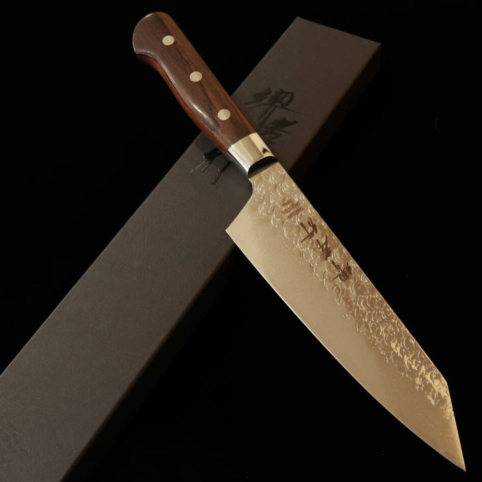 堺孝行 SAKAI TAKAYUKI 剣型三徳 SG2 鎚目 ダマスカス 紫檀柄 （160mm