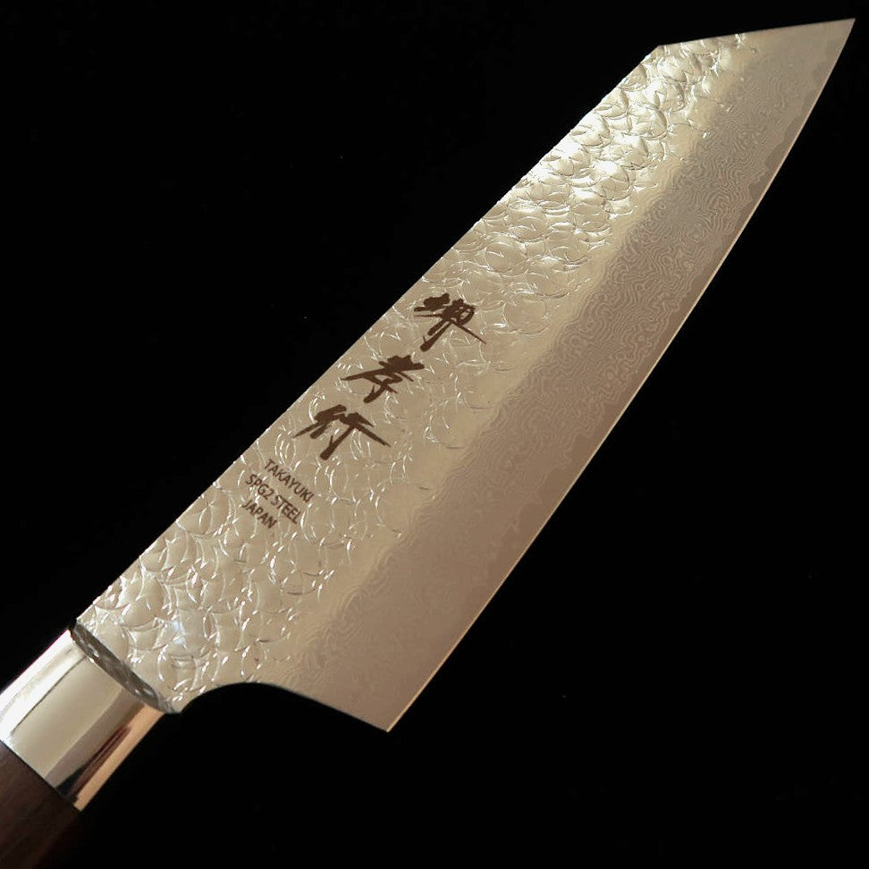 堺孝行 SAKAI TAKAYUKI 剣型牛刀 SG2 鎚目 ダマスカス 紫檀柄（190mm）