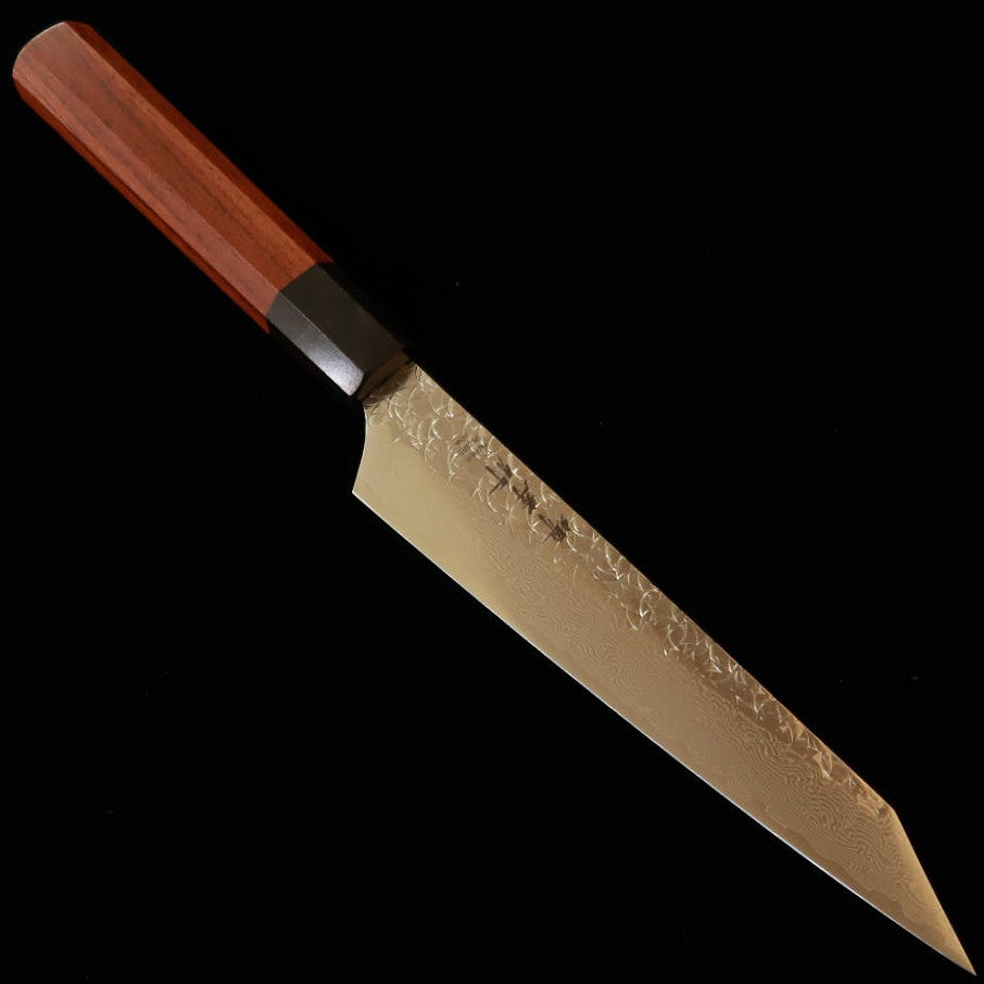 SAKAI TAKAYUKI Japanese Kensaki Petty, SG2 Hammered Damascus with Octagonal Rosewood Handle (150mm)