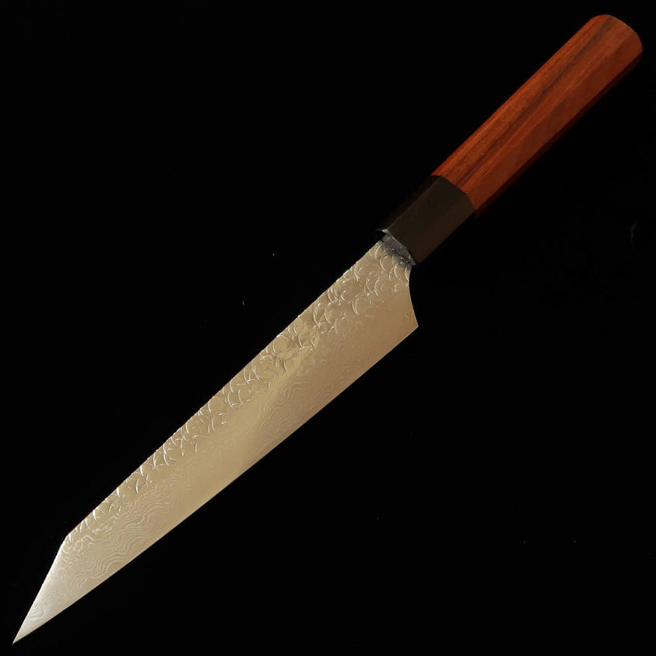 堺孝行 SAKAI TAKAYUKI 和剣型ペティ SG2 鎚目 ダマスカス 紫檀八角柄（150mm）