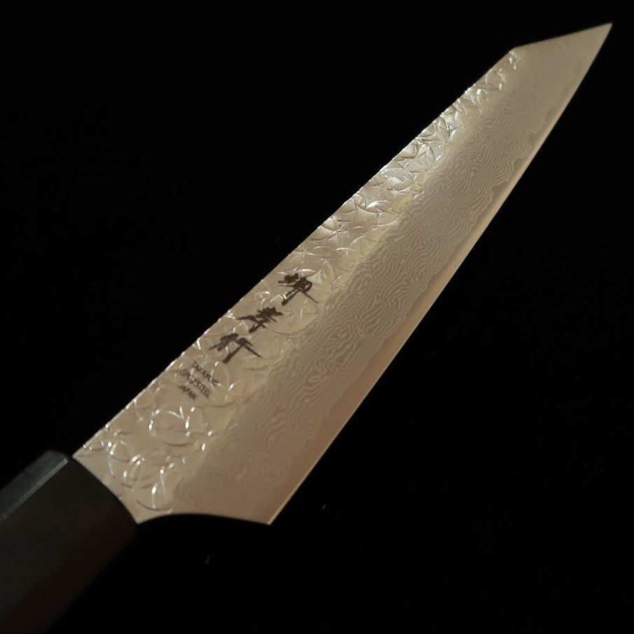 堺孝行 SAKAI TAKAYUKI 和剣型ペティ SG2 鎚目 ダマスカス 紫檀八角柄（150mm）