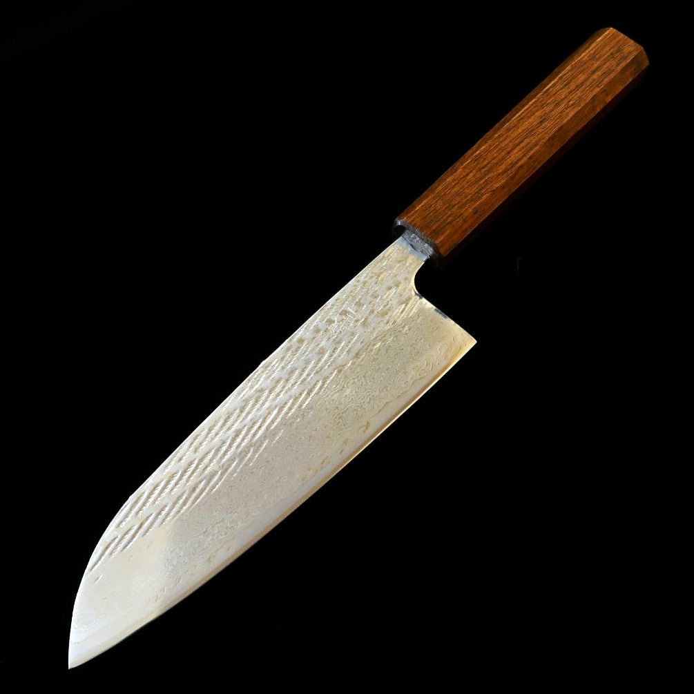 刃道 HADO 翁流 銀三 縄目 ダマスカス 黒樫柄 三徳 (165mm)