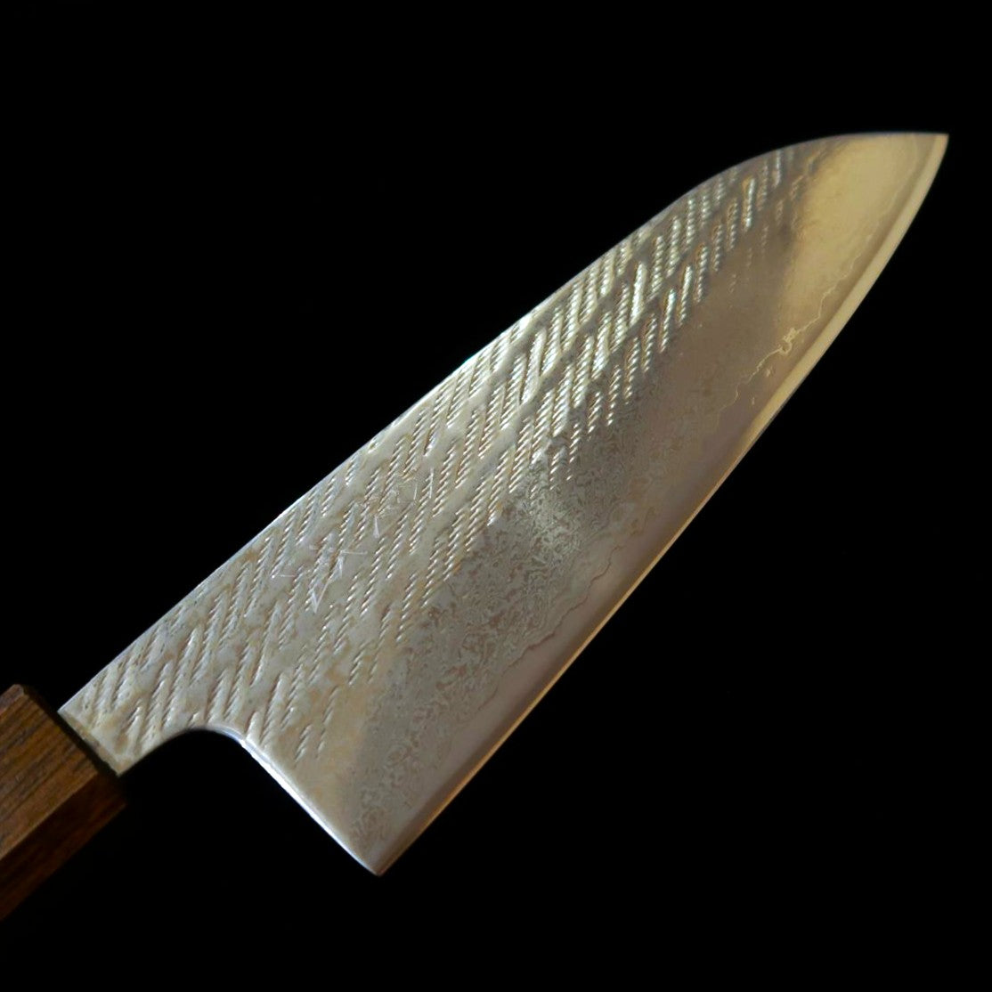 刃道 HADO 翁流 銀三 縄目 ダマスカス 黒樫柄 三徳 (165mm)