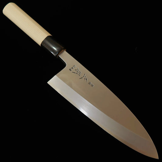 Masamoto Sohonten Deba Acier bleu n°2 Manche octogonal en magnolia (150-210 mm)