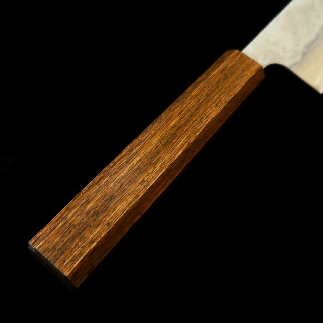 刃道 HADO 翁流 440C 梨地 ダマスカス 黒樫八角柄 牛刀 (180mm)