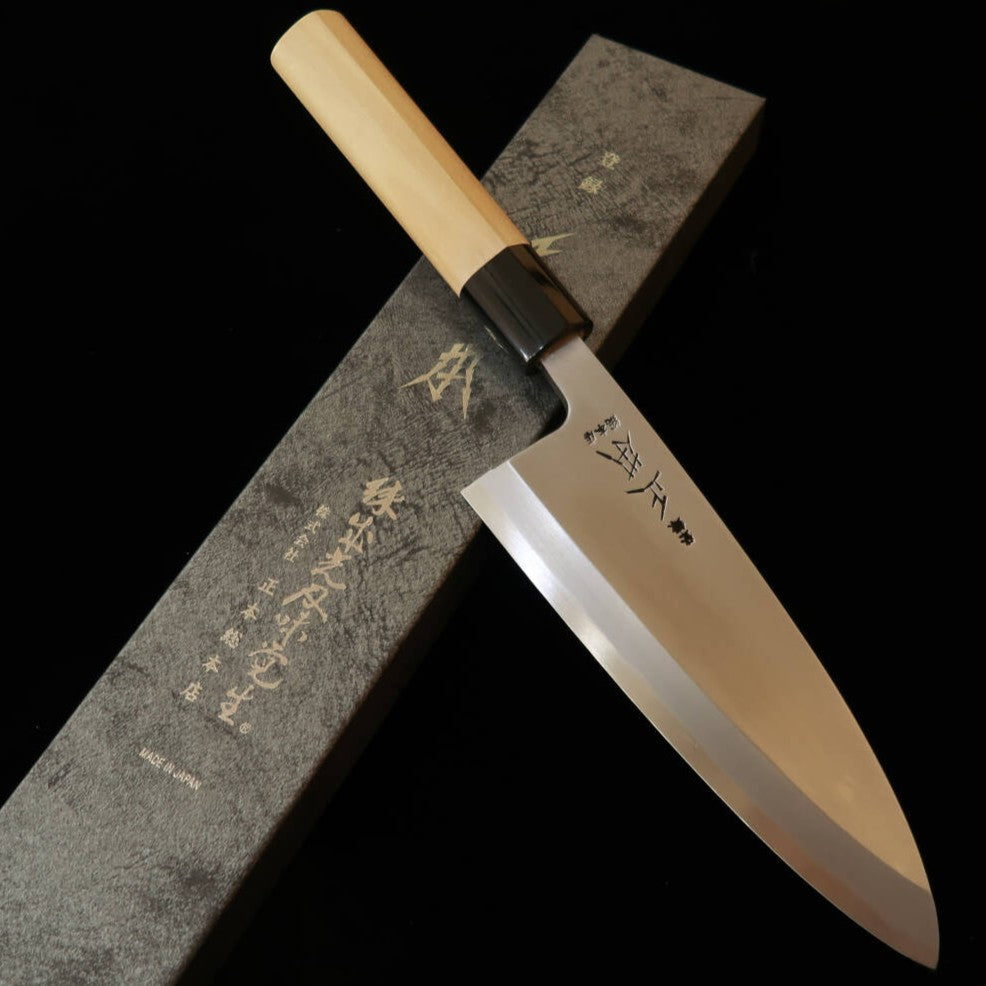 Masamoto Sohonten Déba Acier blanc n°2 Manche kaki (150-210 mm)