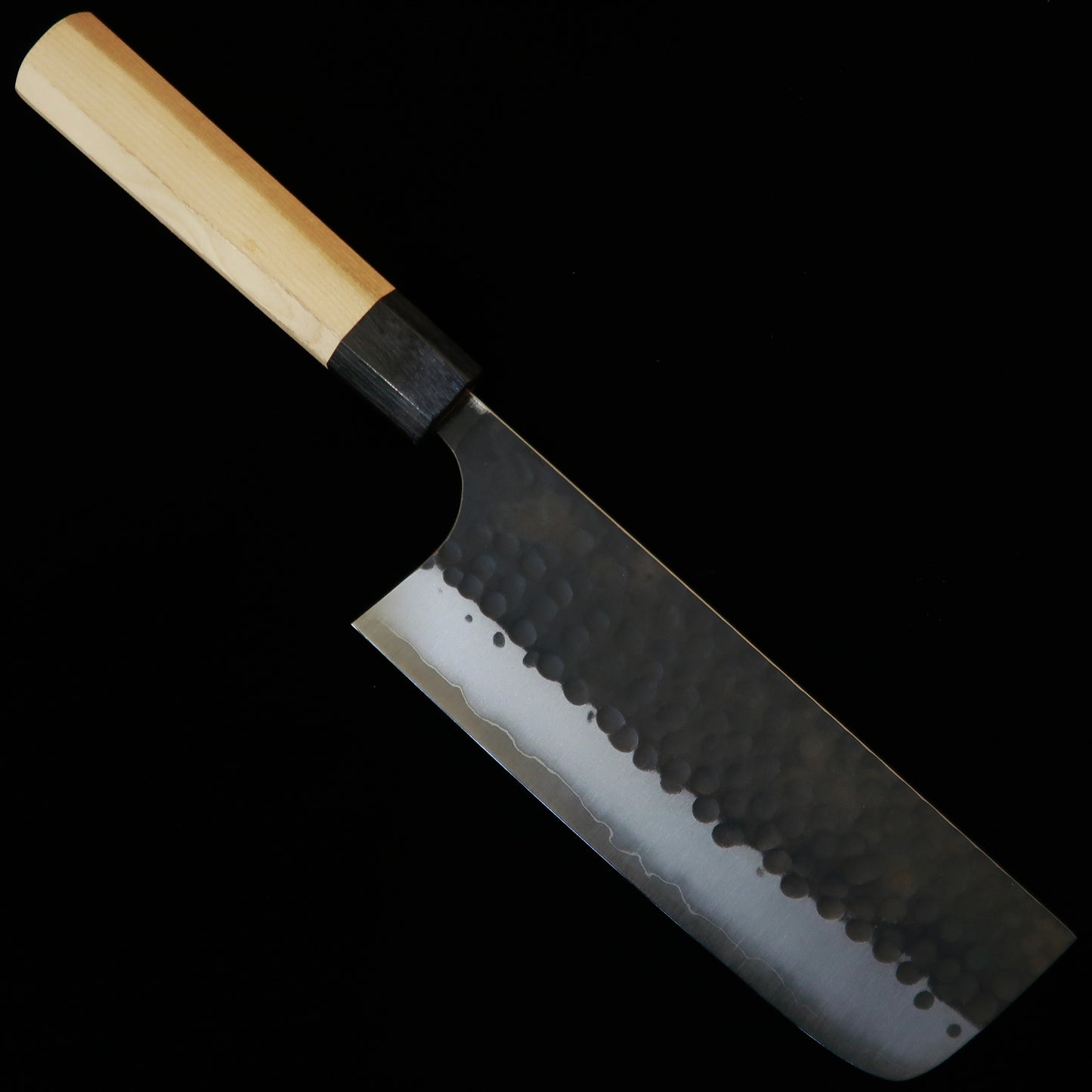 昌景MASAKAGE 小石 菜切 青紙スーパー 鎚目 黒打ち アメリカンチェリー柄（165mm）