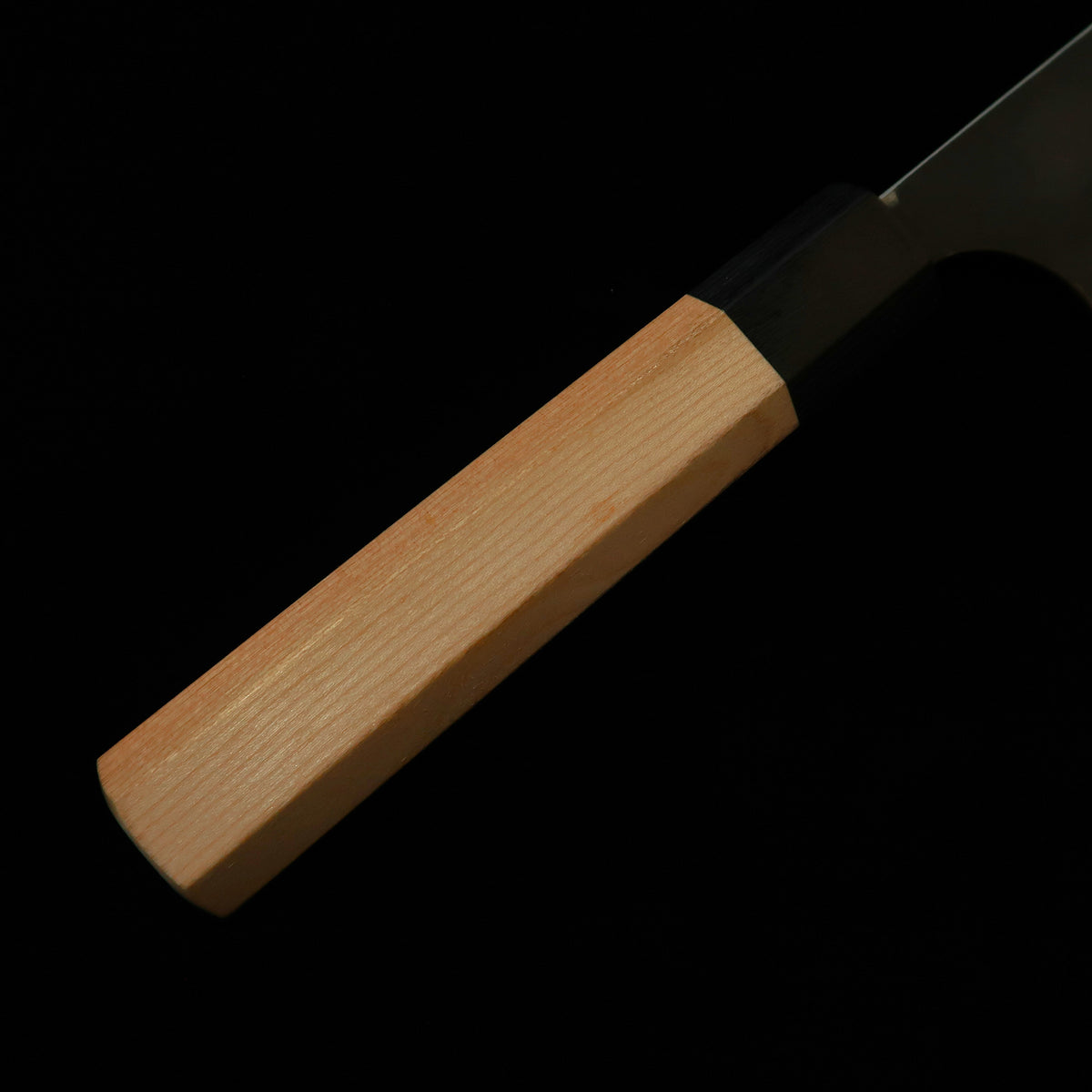 Nakiri MASAKAGE Pebble, Aogami Super, Hammered finish, Black, American Cherry Handle (165mm)