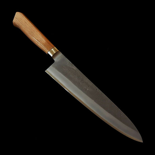 Couteau de chef (Gyuto) HADO Ohryu - Acier Aogami (Acier Carbone), Finition Nashiji - Manche en noyer (210 mm)