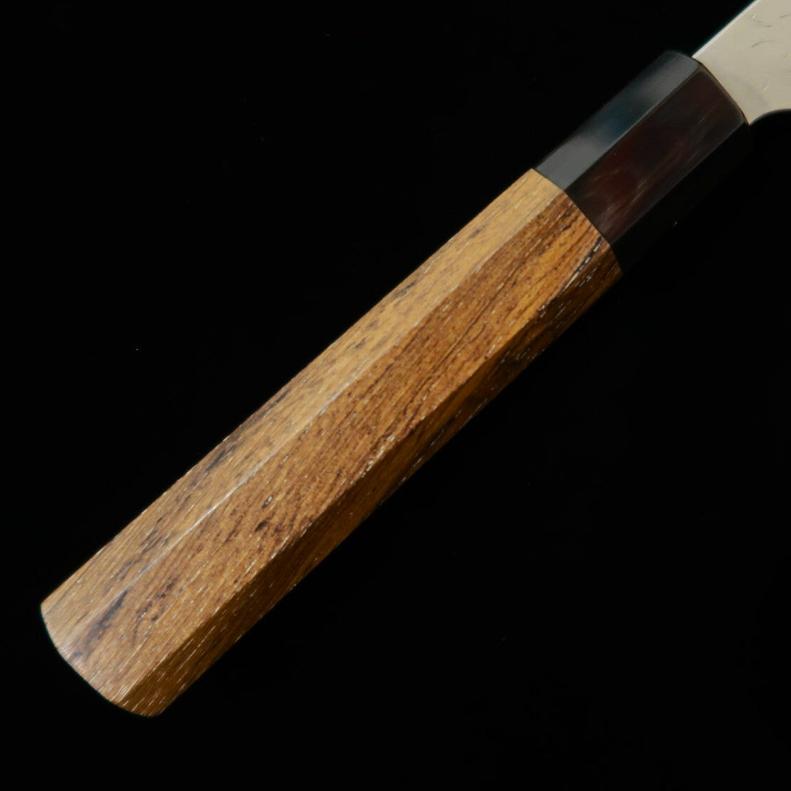 Nigara Kiritsuke Petty Aogami Super Hammered Teak Handle (95/150mm)