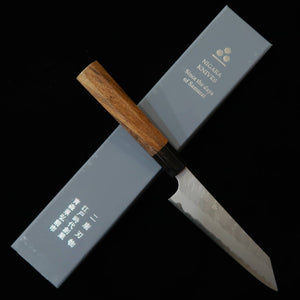 Nigara Kiritsuke Petty Aogami Super Hammered Teak Handle (95/150mm)