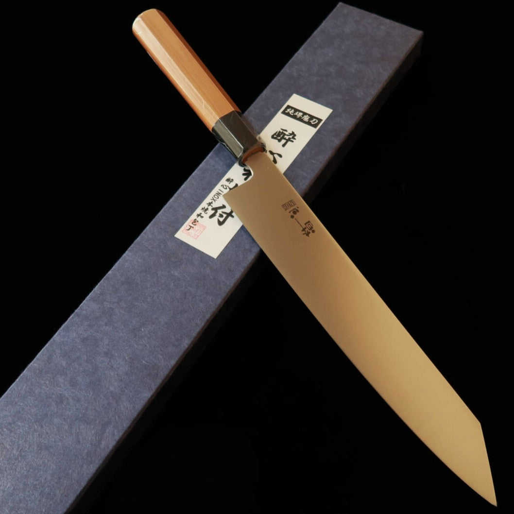 SUISIN 酔心 Kiritsuke INOX, hoja monobloque, mango de ichii hexagonal semi-redondo (270 mm)