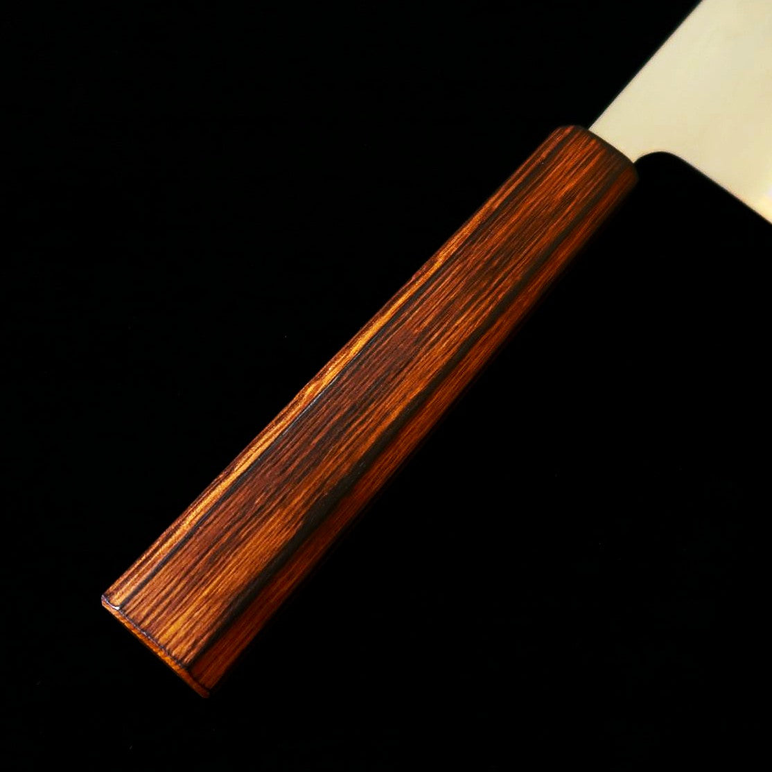翁流  白紙一号 ステンレスクラッド 煤黒樫柄 牛刀 (240mm)