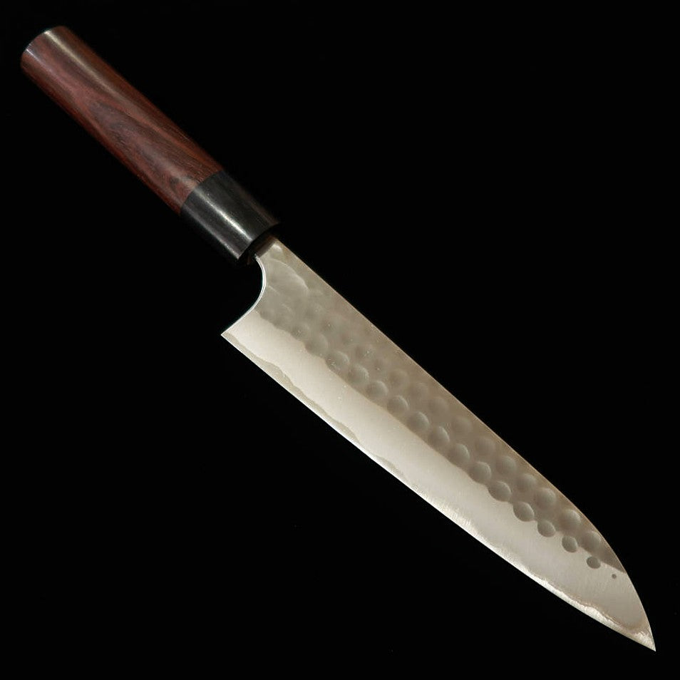 Anryu ANRYU Petty Aogami Super martelé finition noire manche octogonal en palissandre (150 mm)