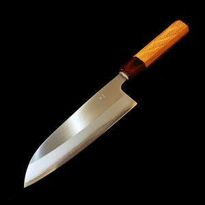 HADO Hadou Okina-ryu Shirogami nº1, san-mai inoxidable, mango de olmo japonés, santoku (165 mm)