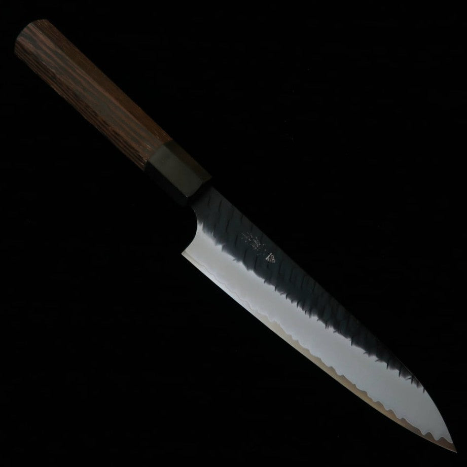 Nigara Hamono NIGARA Petty SG2 martilleado acabado negro mango octogonal de wengué (150 mm)