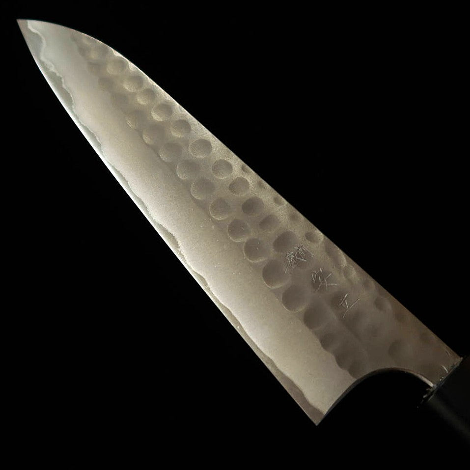 Anryu ANRYU Petty Aogami Super martelé finition noire manche octogonal en palissandre (150 mm)