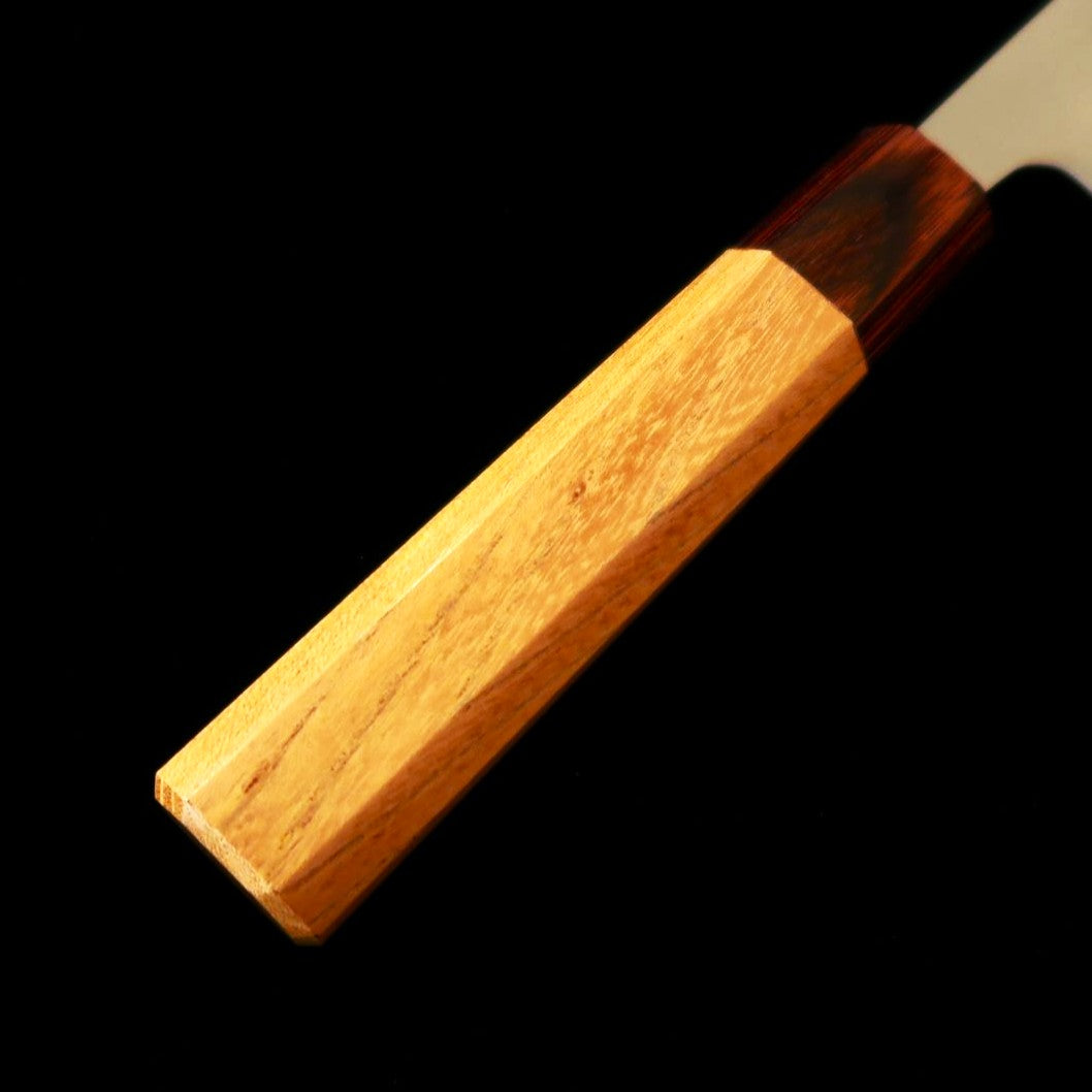 HADO Hadou Okina-ryu Shirogami nº1, san-mai inoxidable, mango de olmo japonés, santoku (165 mm)