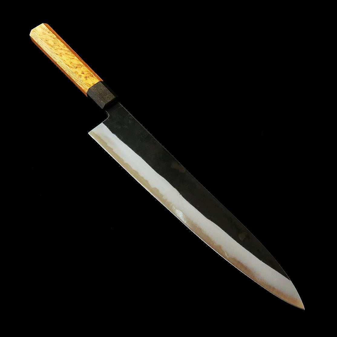 Ikenami Hamono Shirogami No.1 Revêtement acier inoxydable Manche en chêne Gyuto (210-270 mm)