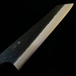 Cuchillo petty NIGARA, SG2, acabado negro martillado, mango octogonal de teca (150 mm)