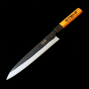 池浪刃物 IKENAMI HAMONO 白紙一号 ステン割込 樫柄 両刃刺身包丁 (210mm)