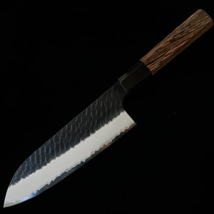 Nigara Hamono NIGARA Santoku SG2 martillado negro mango octogonal de wengué (180 mm)