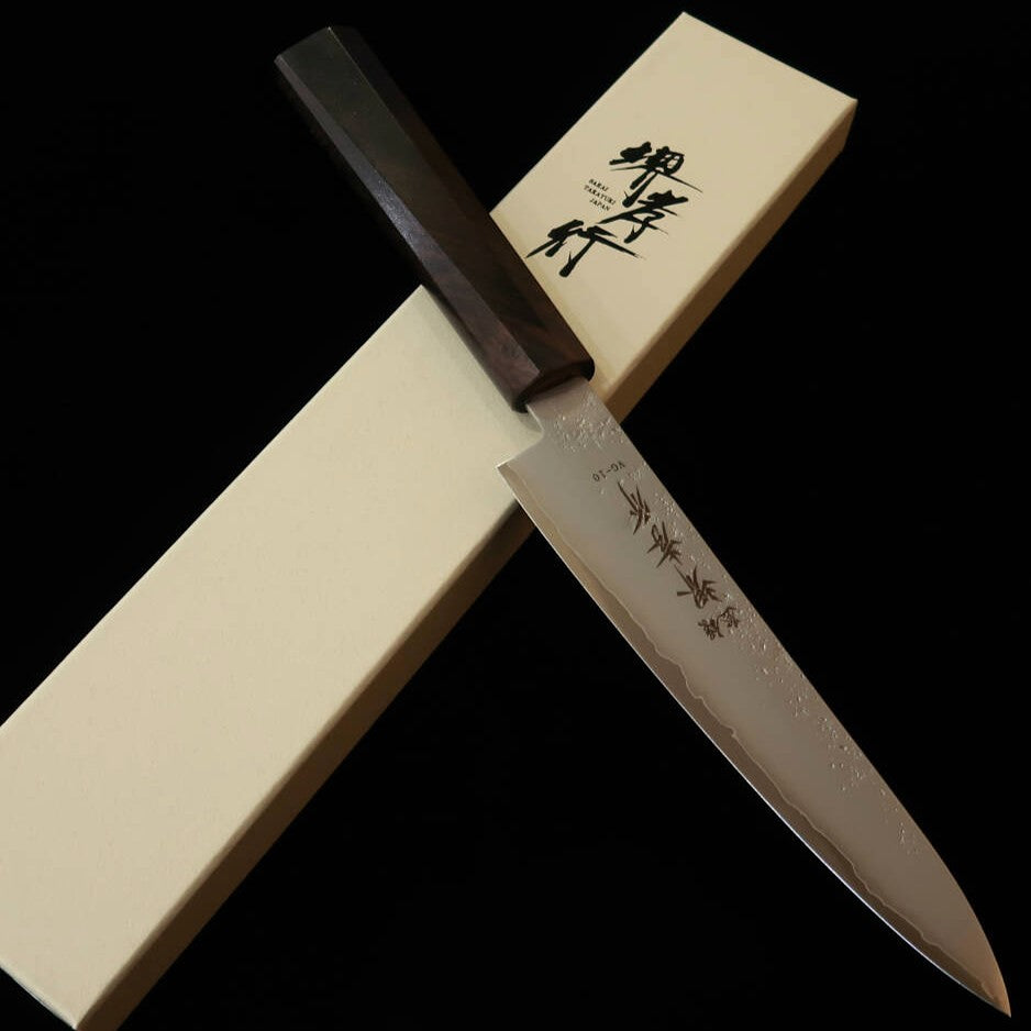 SAKAI TAKAYUKI Wa-Petty, VG10 Nashiji with Integrated Ebony Octagonal Handle (150mm)