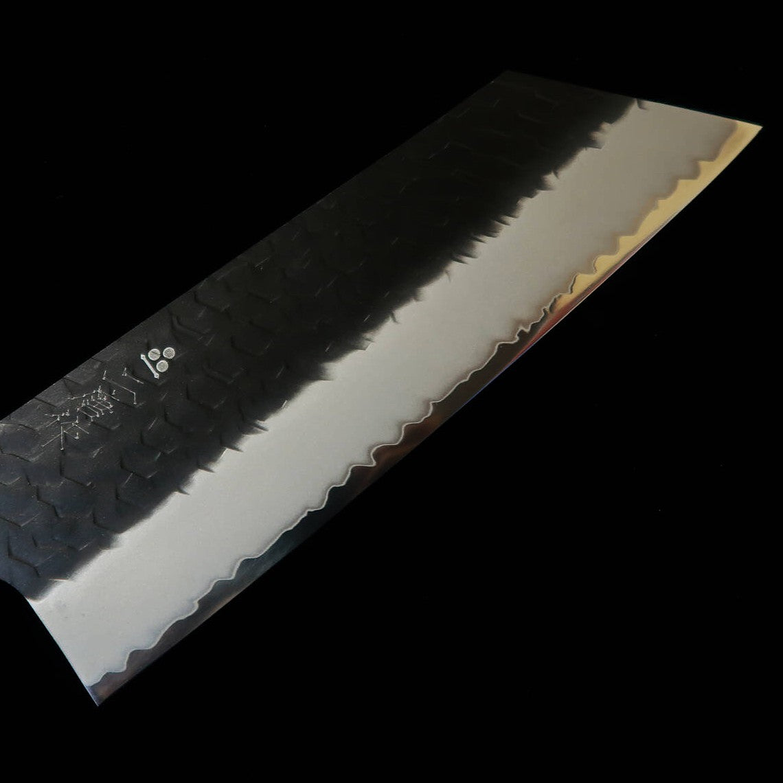 NIGARA (Forge NITOU) couteau nakiri kiritsuke SG2 martelé noirci manche octogonal en wengé (180 mm)
