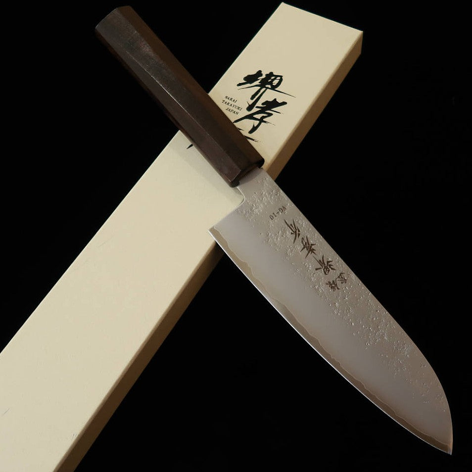 堺孝行 SAKAITAKAYUKI 和三徳 VG10 梨地 黒檀一体型八角柄（170mm）