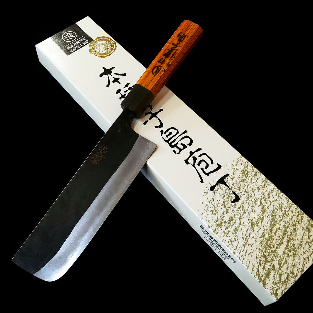 池浪刃物 IKENAMI HAMONO 白紙一号 ステン割込 樫柄 菜切 (170mm)