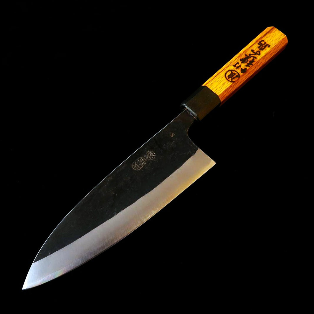 池浪刃物 IKENAMI HAMONO 白紙一号 ステン割込 樫柄 両刃出刃 (130-180mm)