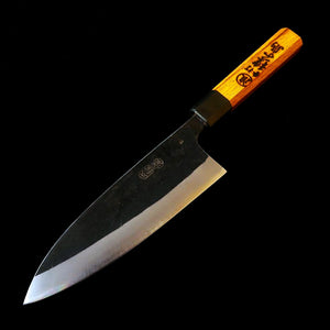 池浪刃物 IKENAMI HAMONO 白紙一号 ステン割込 樫柄 両刃出刃 (130-180mm)