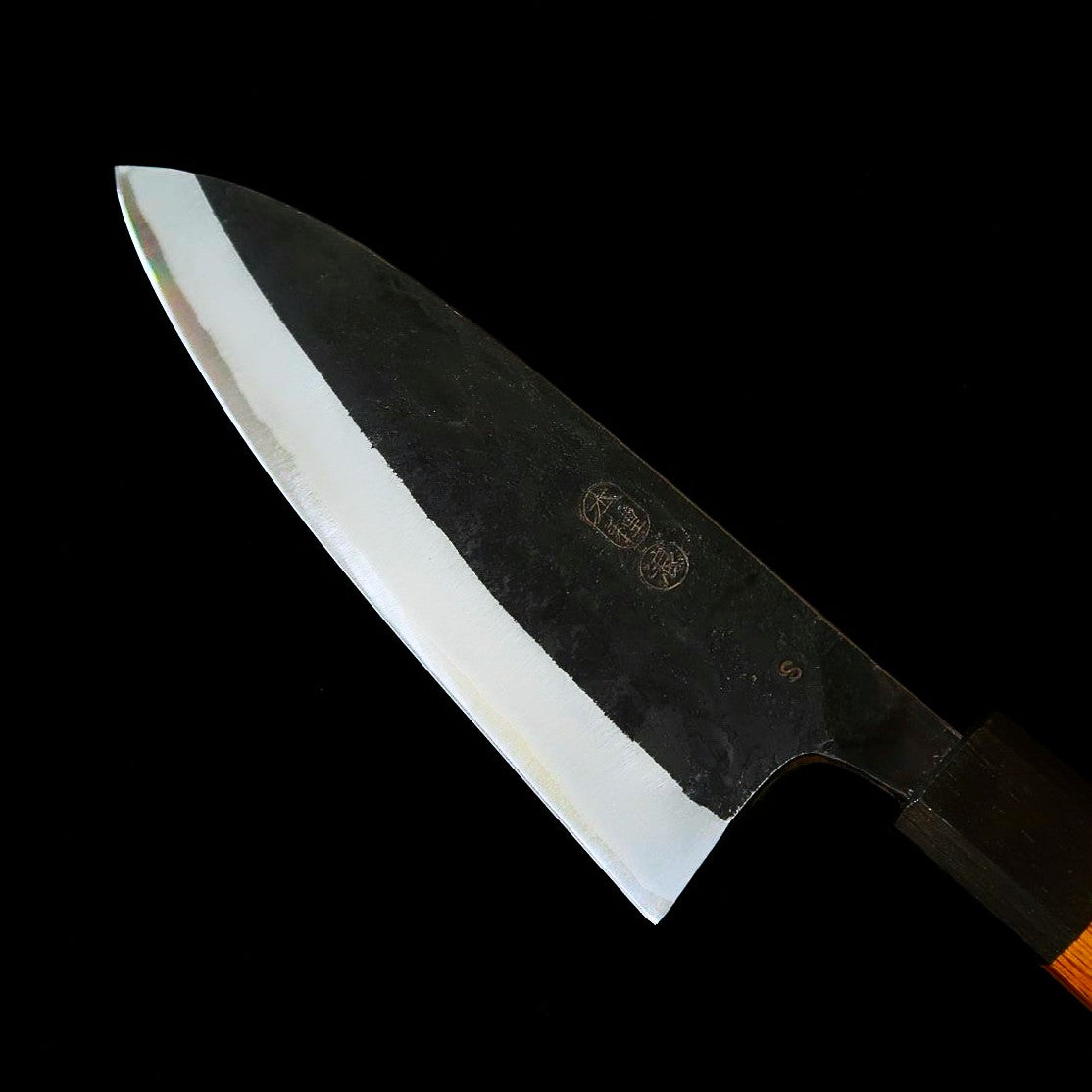 池浪刃物 IKENAMI HAMONO 白紙一号 ステン割込 樫柄 両刃出刃 (130-180mm)