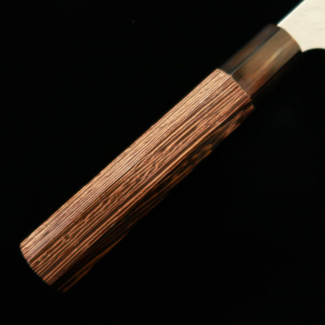 二唐刃物鍛造所 NIGARA ペティ 青紙スーパー 鎚目 ウェンジ八角柄（150mm）