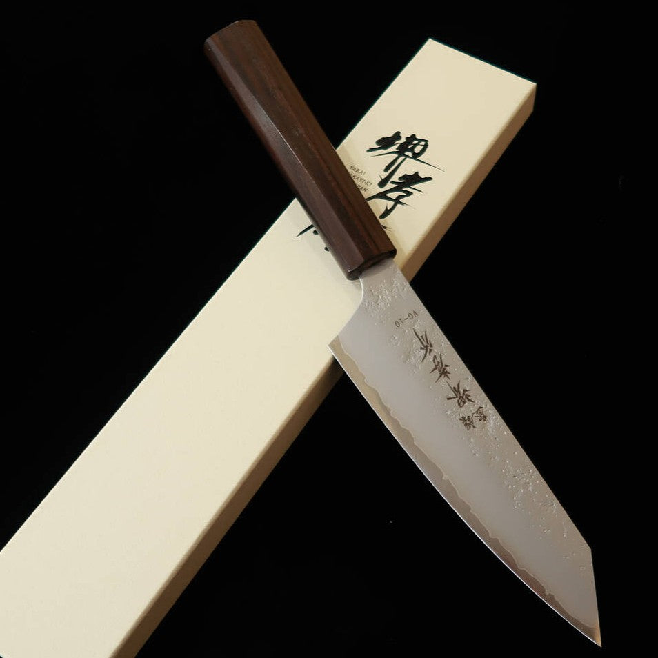 堺孝行 SAKAITAKAYUKI 和剣三徳 VG10 梨地 黒檀一体型八角柄（160mm）