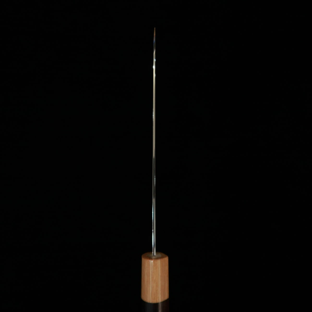 Yuta Katayama VG10 Damasco Acabamento Polido Santoku Cabo de Ébano Roxo em formato de castanha (170mm)
