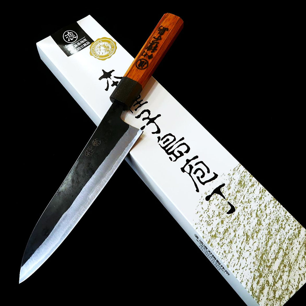 Ikenami Hamono IKENAMI HAMONO Shirogami #1 acero inoxidable laminado, mango de roble, cuchillo multiusos (130–180 mm)
