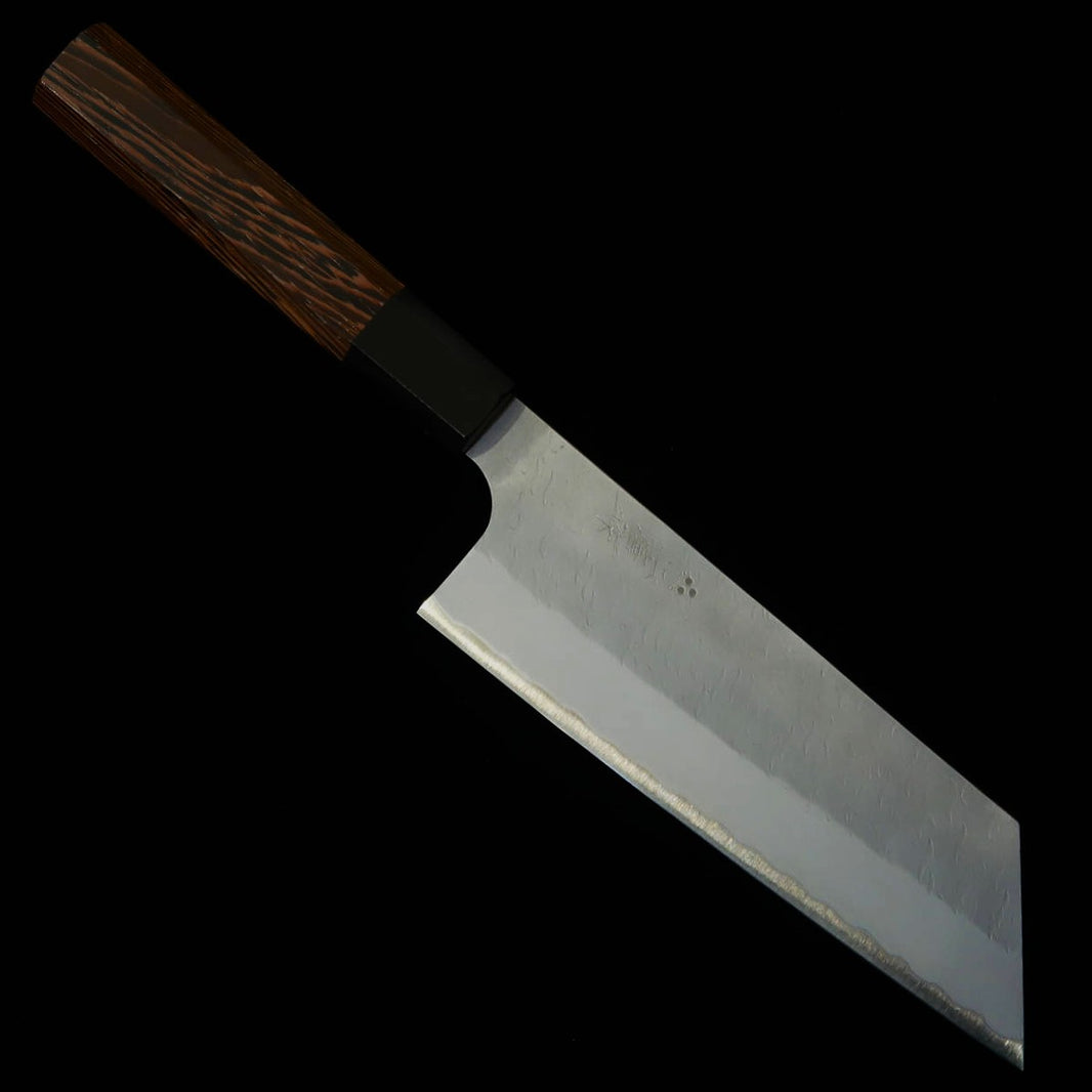 Nakiri NIGARA Aogami Super with Hammered finish and Wenge Octagonal Handle (180mm)