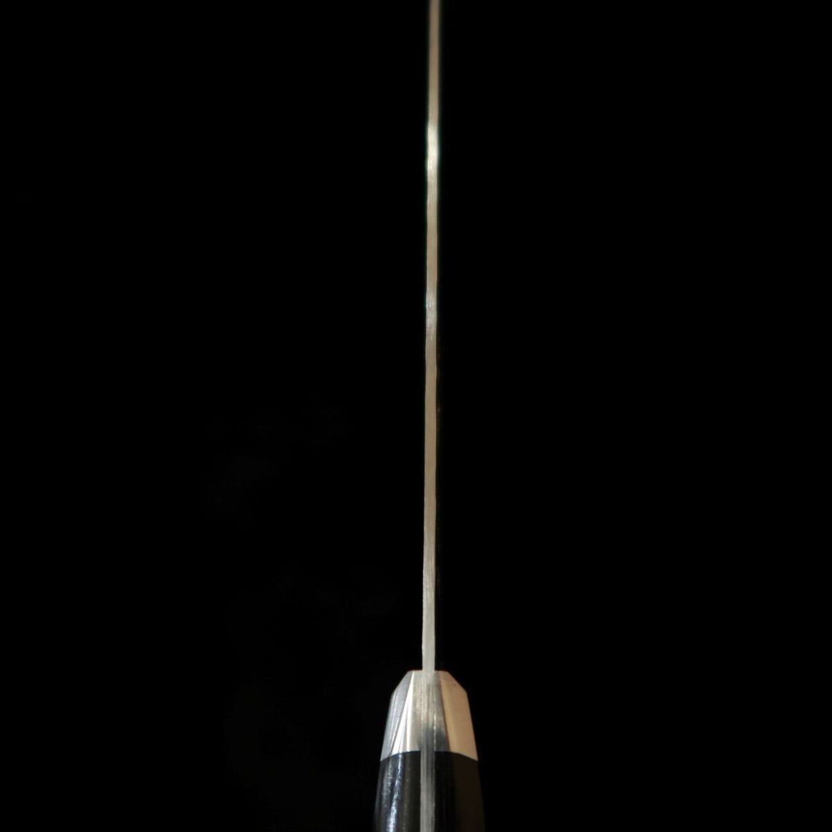 MINAMOTO Kotetsu Santoku, Yasuki Aogami No.2, Nashiji Finish with Black Pakkawood Handle (180mm)
