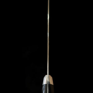 MINAMOTO Kotetsu Santoku, Yasuki Aogami No.2, Nashiji Finish with Black Pakkawood Handle (180mm)