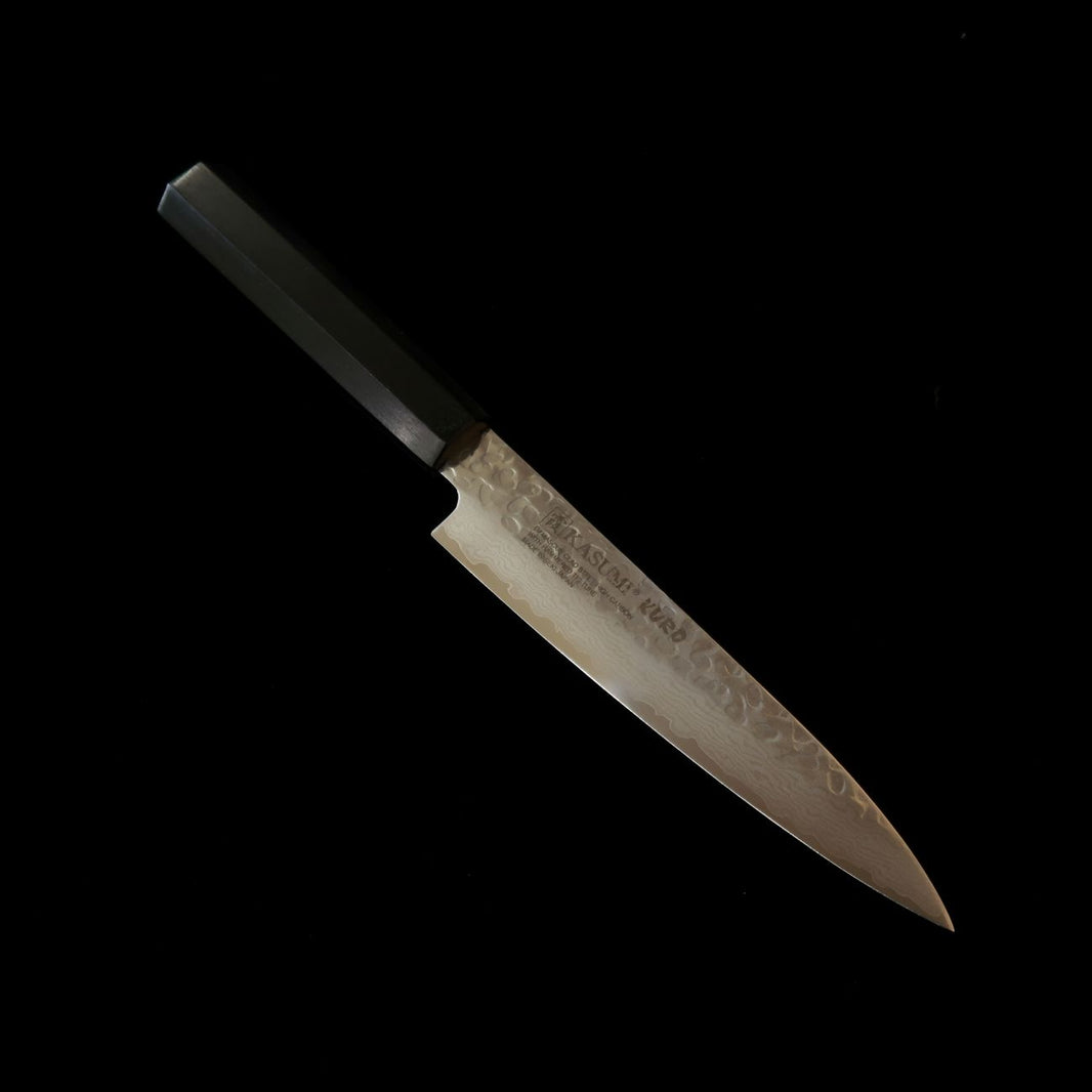 SUMIKAMA Sumikama Petty aço molibdênio Damasco cabo de madeira laminada reforçada KURO KR-32015 (150 mm)